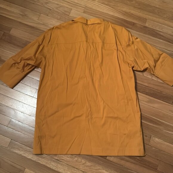 Lafayette 148 New York tunic button-front blouse in a mustard yellow - Picture 5 of 5